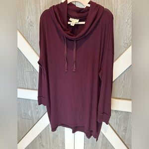 B13.07 Motherhood maternity maroon color cowl neck sweater. Sz 2X
